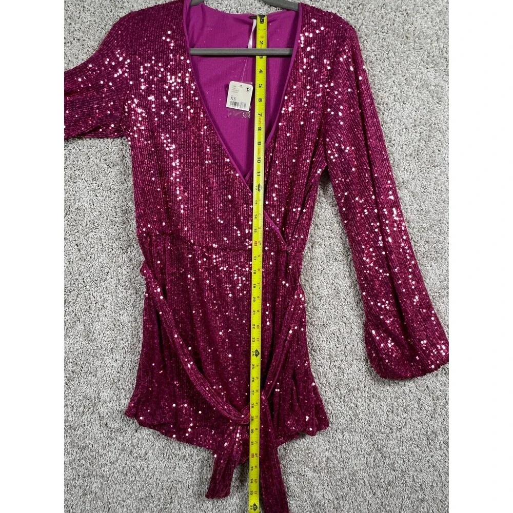 NEW Free People Christa Sequin Romper Size XS - Picture 5 of 10